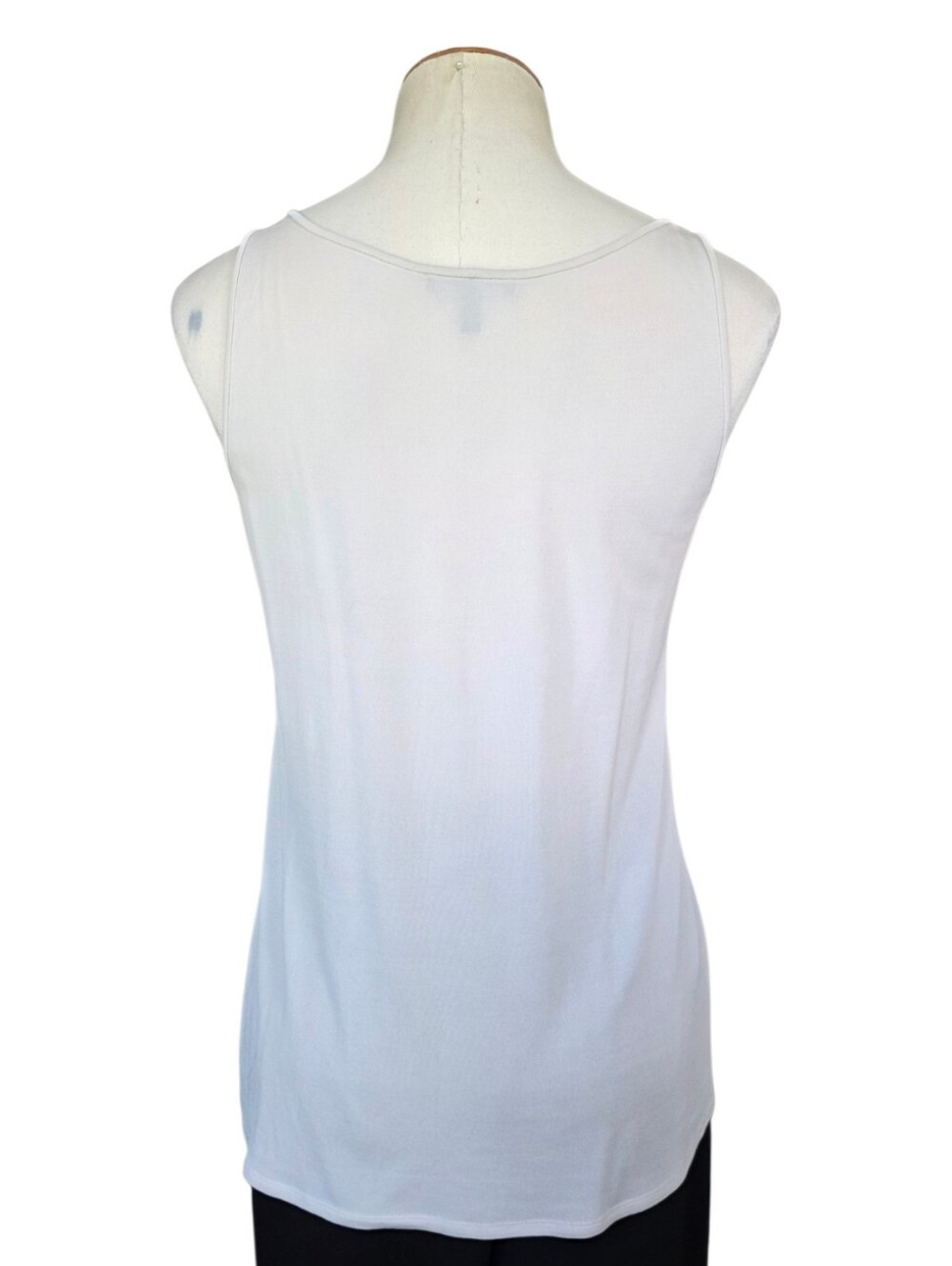 Eileen Fisher 100% Silk Pintuck Tank Top Petite PP Ivory - Picture 4 of 11